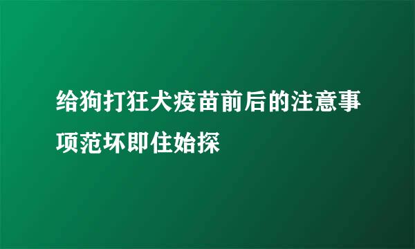 给狗打狂犬疫苗前后的注意事项范坏即住始探