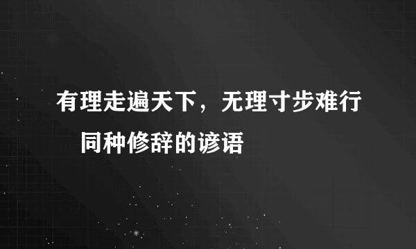 有理走遍天下，无理寸步难行 同种修辞的谚语