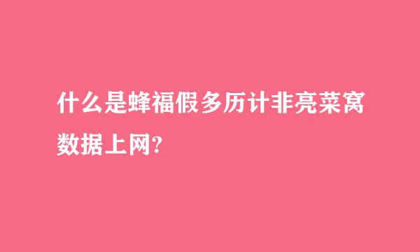 什么是蜂福假多历计非亮菜窝数据上网?