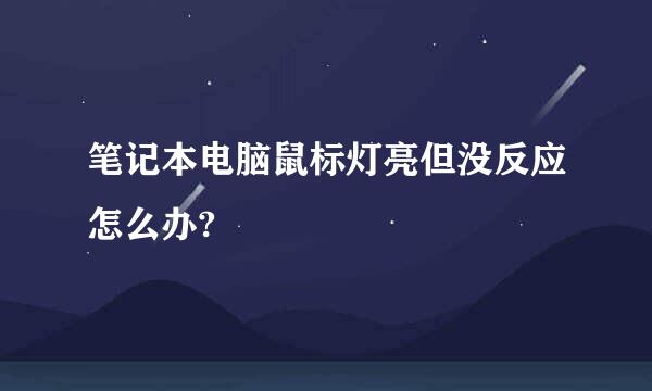 笔记本电脑鼠标灯亮但没反应怎么办?