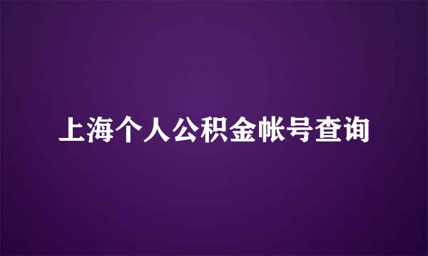 上海个人公积金帐号查询