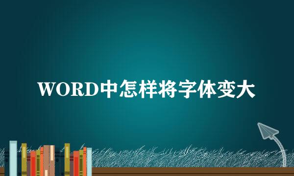 WORD中怎样将字体变大