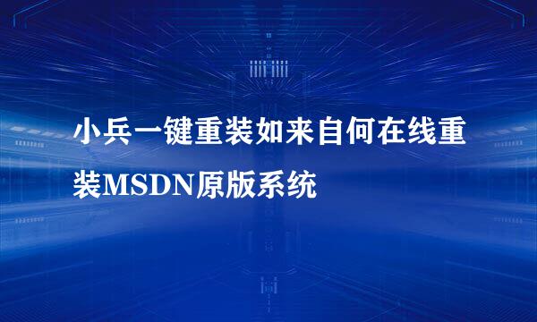 小兵一键重装如来自何在线重装MSDN原版系统