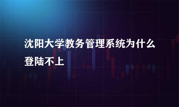 沈阳大学教务管理系统为什么登陆不上