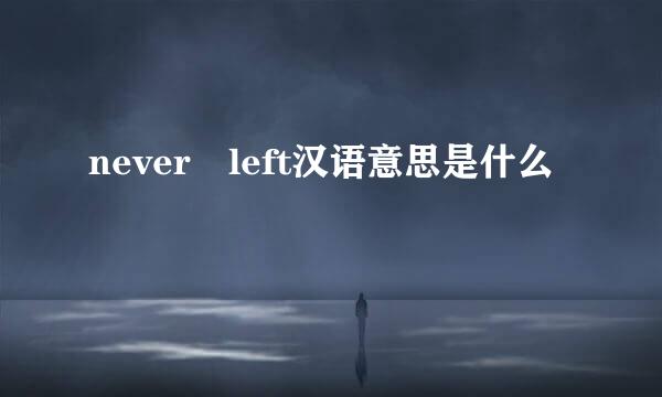 never left汉语意思是什么