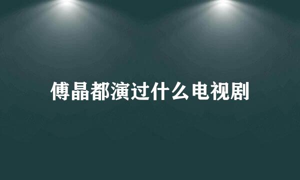 傅晶都演过什么电视剧