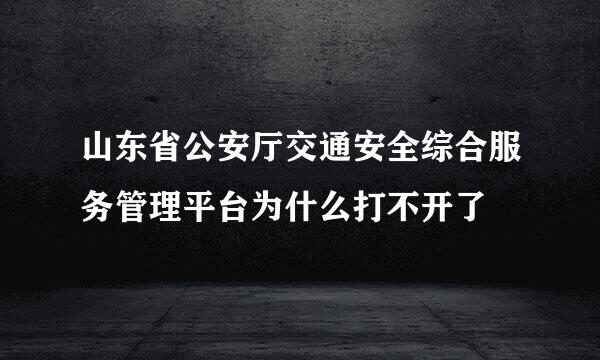 山东省公安厅交通安全综合服务管理平台为什么打不开了