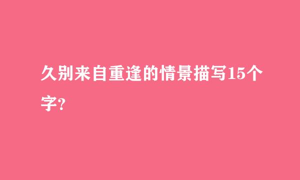 久别来自重逢的情景描写15个字？