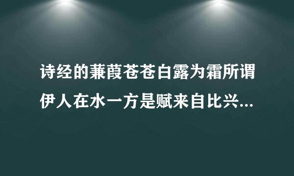 诗经的蒹葭苍苍白露为霜所谓伊人在水一方是赋来自比兴中的什么创作方来点法