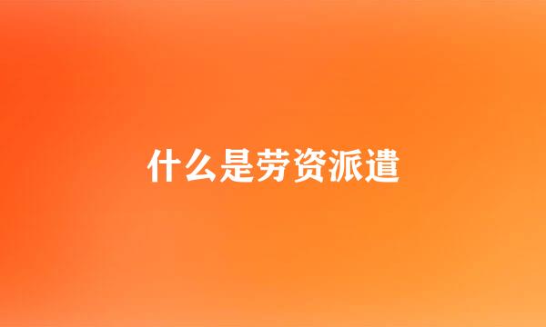 什么是劳资派遣