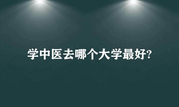 学中医去哪个大学最好?