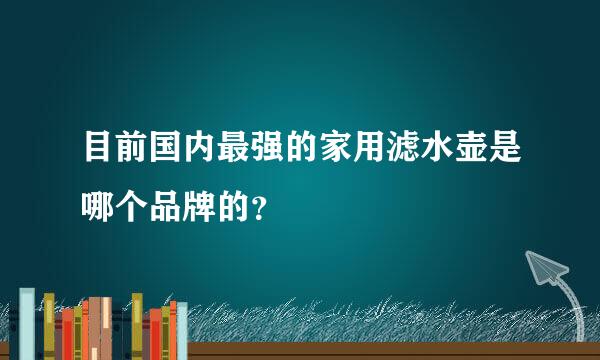 目前国内最强的家用滤水壶是哪个品牌的？