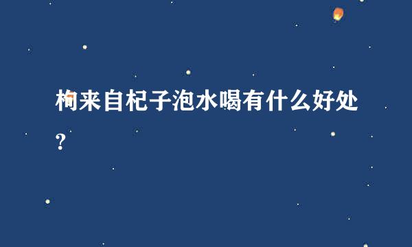 枸来自杞子泡水喝有什么好处?