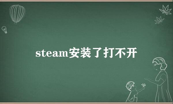 steam安装了打不开