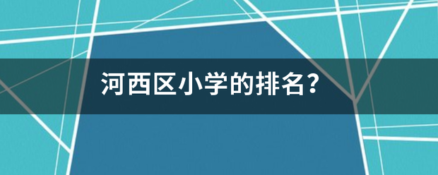 河西区小学的排名？