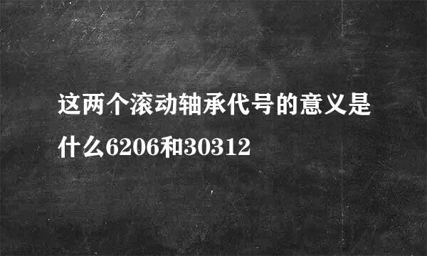 这两个滚动轴承代号的意义是什么6206和30312