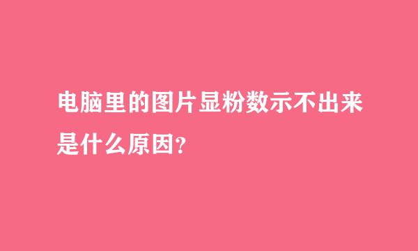 电脑里的图片显粉数示不出来是什么原因？