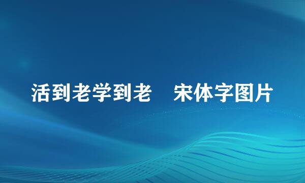 活到老学到老 宋体字图片