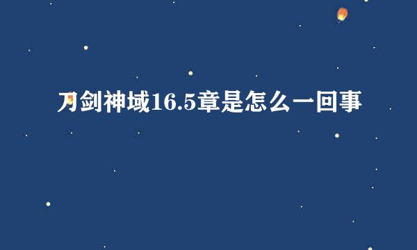 刀剑神域16.5章是怎么一回事