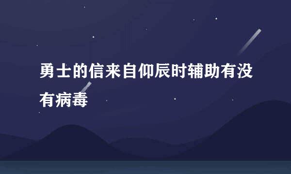 勇士的信来自仰辰时辅助有没有病毒