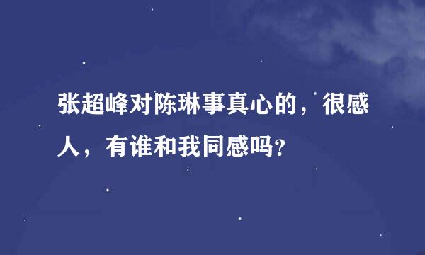 张超峰对陈琳事真心的，很感人，有谁和我同感吗？