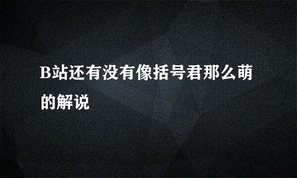 B站还有没有像括号君那么萌的解说