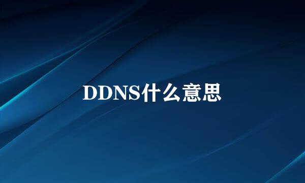 DDNS什么意思