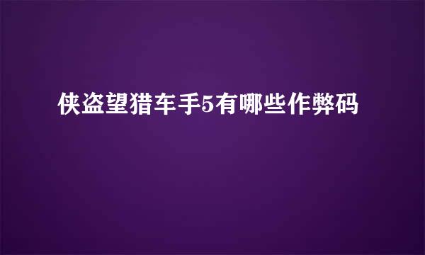 侠盗望猎车手5有哪些作弊码