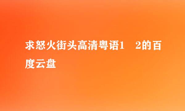 求怒火街头高清粤语1 2的百度云盘