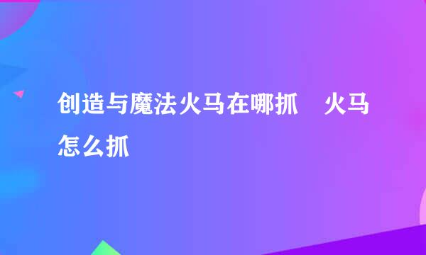 创造与魔法火马在哪抓 火马怎么抓