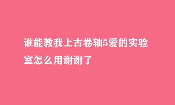 谁能教我上古卷轴5爱的实验室怎么用谢谢了