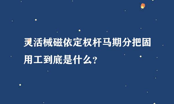 灵活械磁依定权杆马期分把固用工到底是什么？