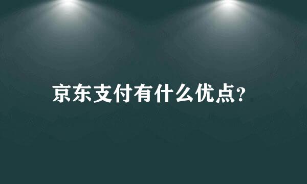 京东支付有什么优点？