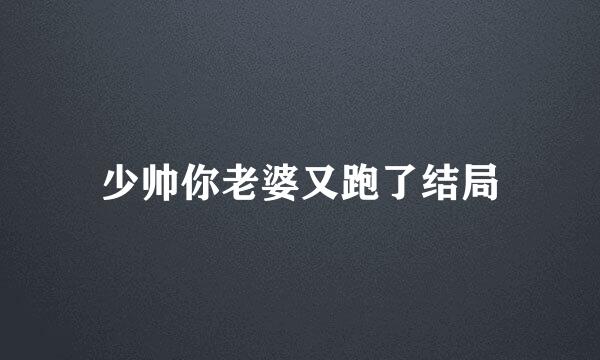 少帅你老婆又跑了结局