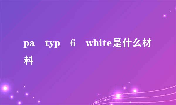 pa typ 6 white是什么材料