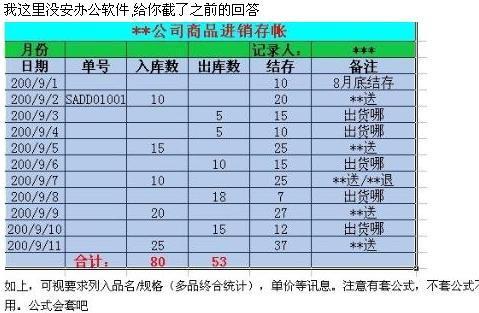 材料出入库（仓库）详细表格