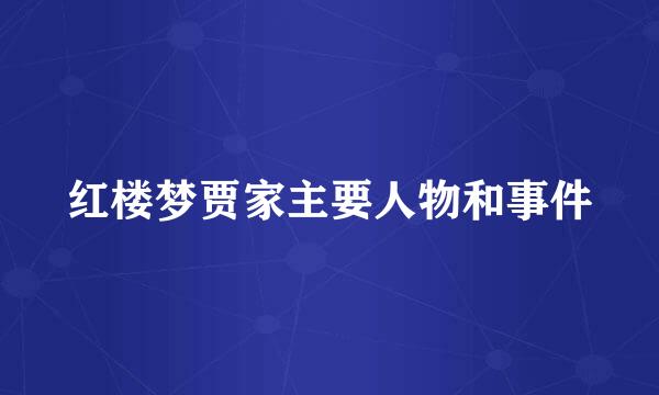 红楼梦贾家主要人物和事件