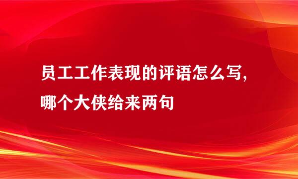 员工工作表现的评语怎么写,哪个大侠给来两句