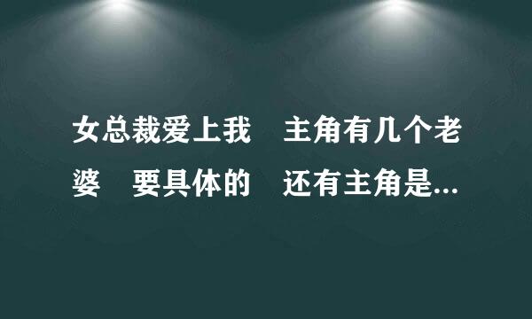 女总裁爱上我 主角有几个老婆 要具体的 还有主角是什么身份来自