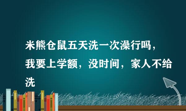 米熊仓鼠五天洗一次澡行吗，我要上学额，没时间，家人不给洗