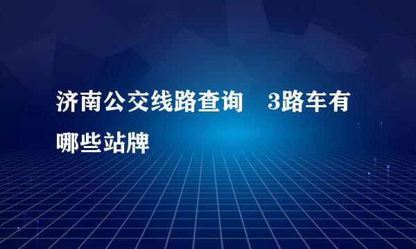 济南公交线路查询 3路车有哪些站牌