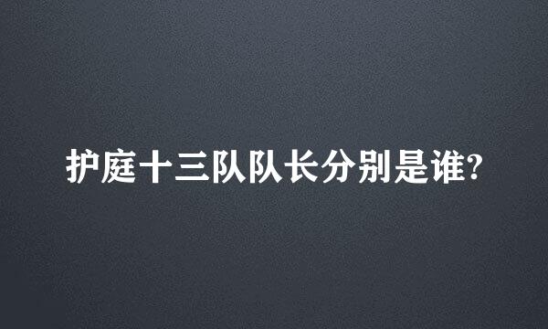 护庭十三队队长分别是谁?