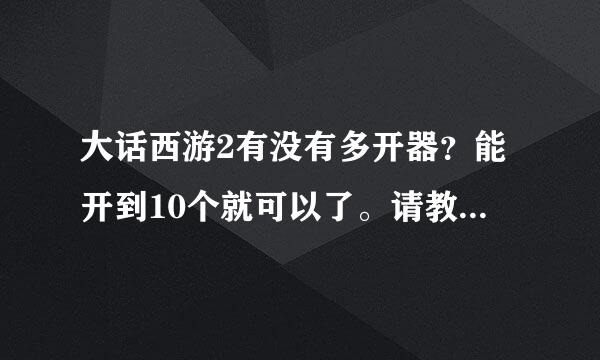 大话西游2有没有多开器？能开到10个就可以了。请教下多开任务的是一队一队号上还是直接上2队？