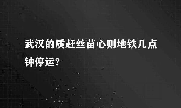 武汉的质赶丝苗心则地铁几点钟停运?