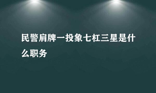 民警肩牌一投象七杠三星是什么职务