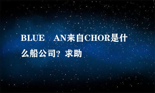 BLUE AN来自CHOR是什么船公司？求助