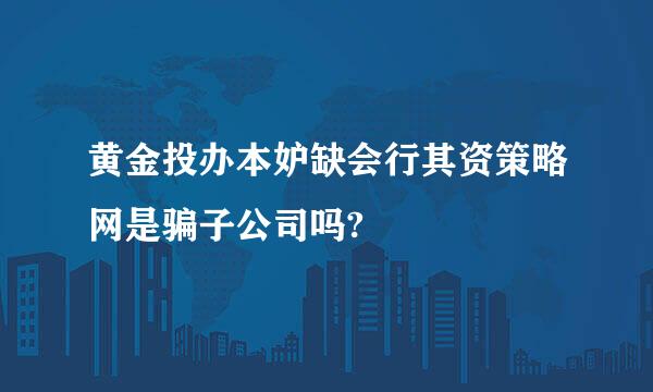 黄金投办本妒缺会行其资策略网是骗子公司吗?