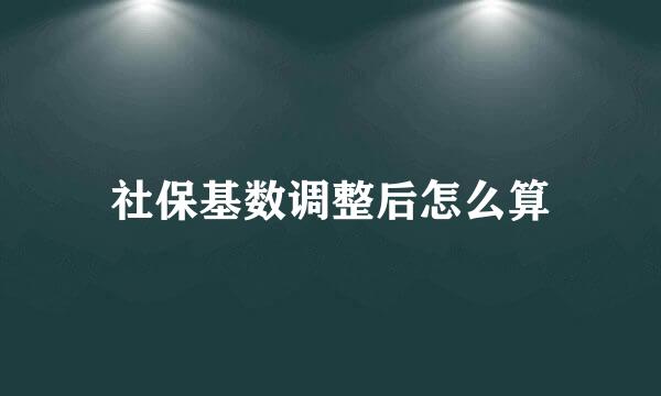 社保基数调整后怎么算