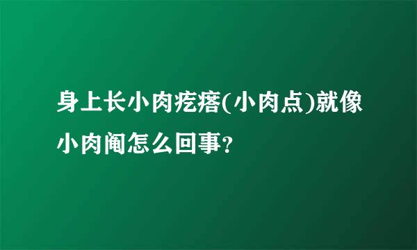 身上长小肉疙瘩(小肉点)就像小肉阄怎么回事？