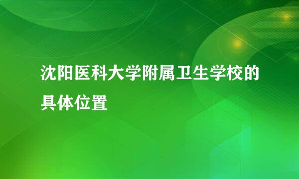 沈阳医科大学附属卫生学校的具体位置